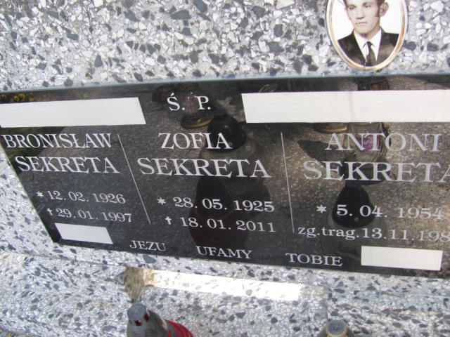 Antoni Sekreta 1954 Przeworsk - Grobonet - Wyszukiwarka osób pochowanych