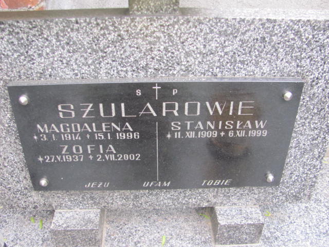 Zofia Szular 1937 Przeworsk - Grobonet - Wyszukiwarka osób pochowanych