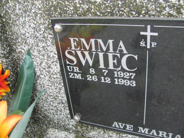 Emma Święc 1927 Przeworsk - Grobonet - Wyszukiwarka osób pochowanych
